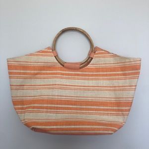 Adorable Striped Beach Bag Tote